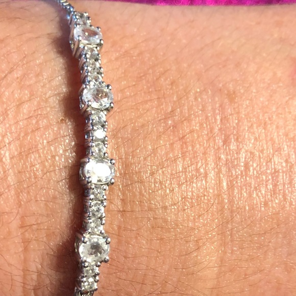 Jewelry - White Topaz Sterling Silver Adjustable Bracelet